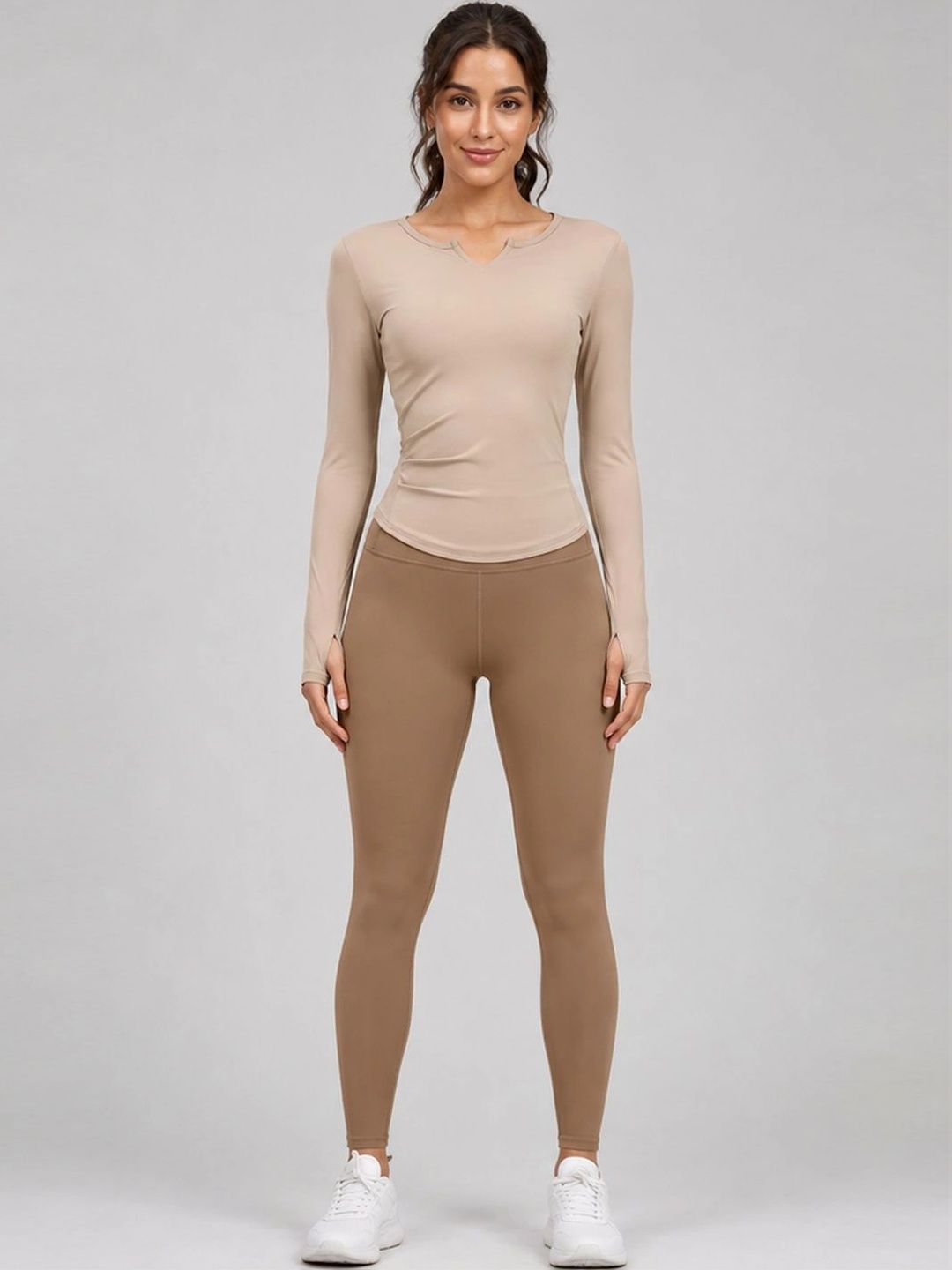 StyleCast Flex Round Neck Sports Top With Tights Co-ords-picture-36