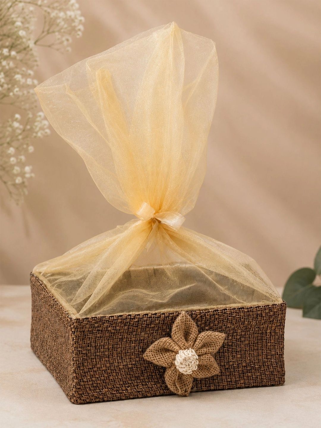 Ekhasa Empty Gift Hamper Basket with Net Cover-image-15