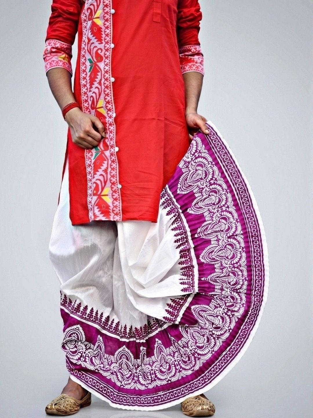 GOURI COLLECTIONS Men Printed Silk Dhoti Dhotis-picture-27