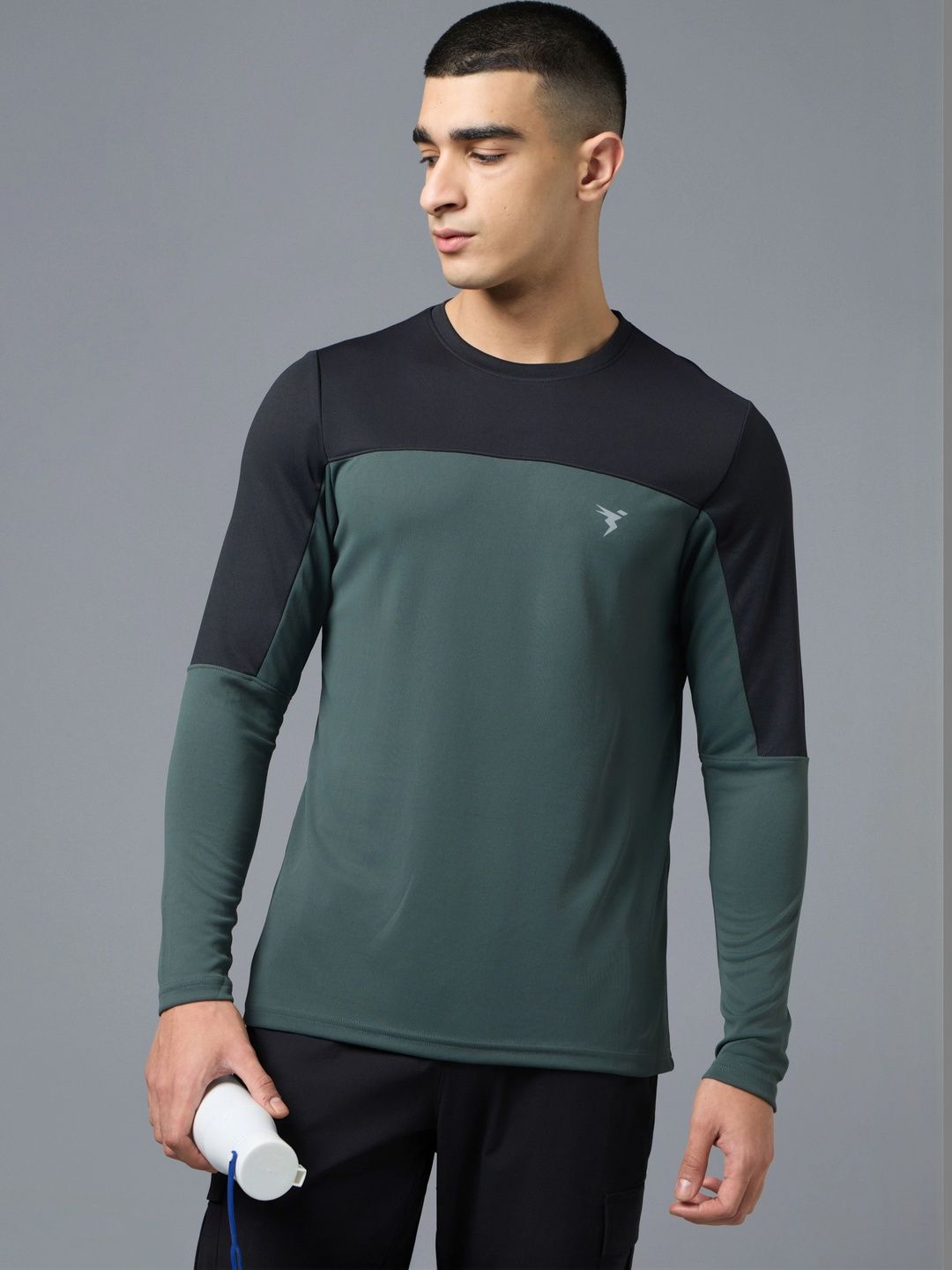 Technosport Men Brand Logo Colourblocked Slim Fit T-shirt-picture-53