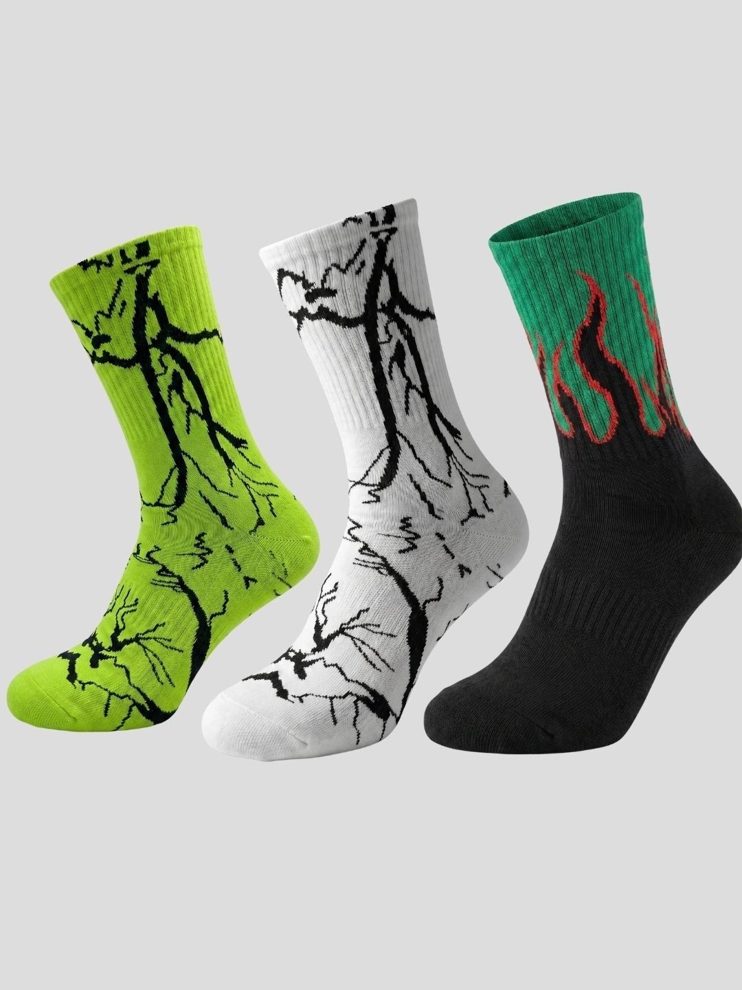 Moda Rapido Men Pack of 3 Cotton Blend Patterned Calf Length Socks-picture-25