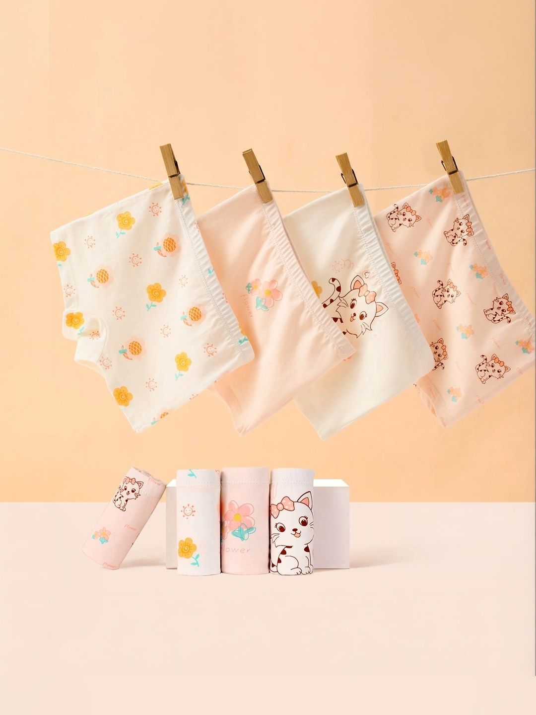 FOREVER FRIDAY Girls Printed Cotton Basic Briefs-picture-35