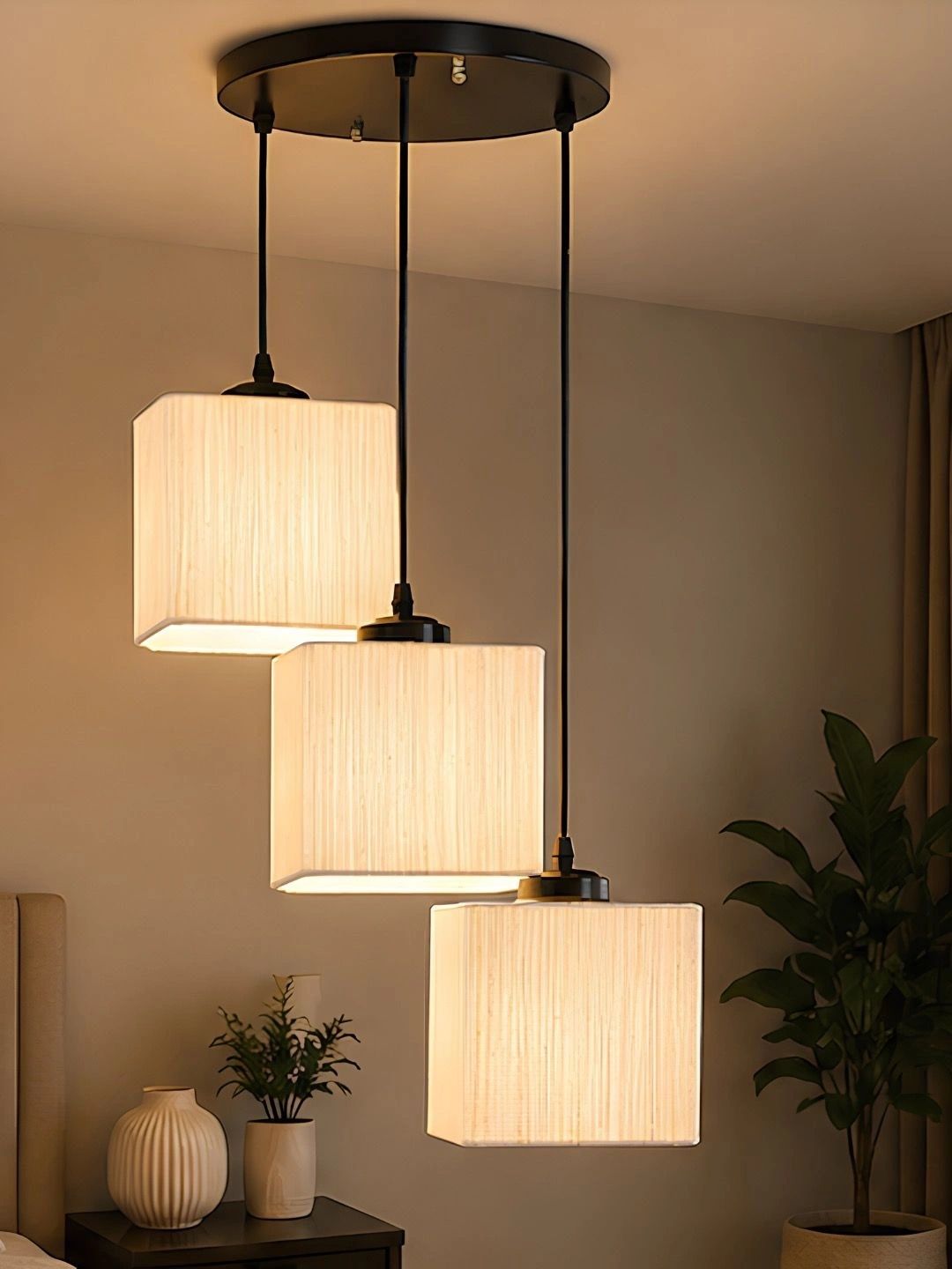 Myntra Elegant Homes Off White Textured Contemporary Ceiling Lamp-picture-38