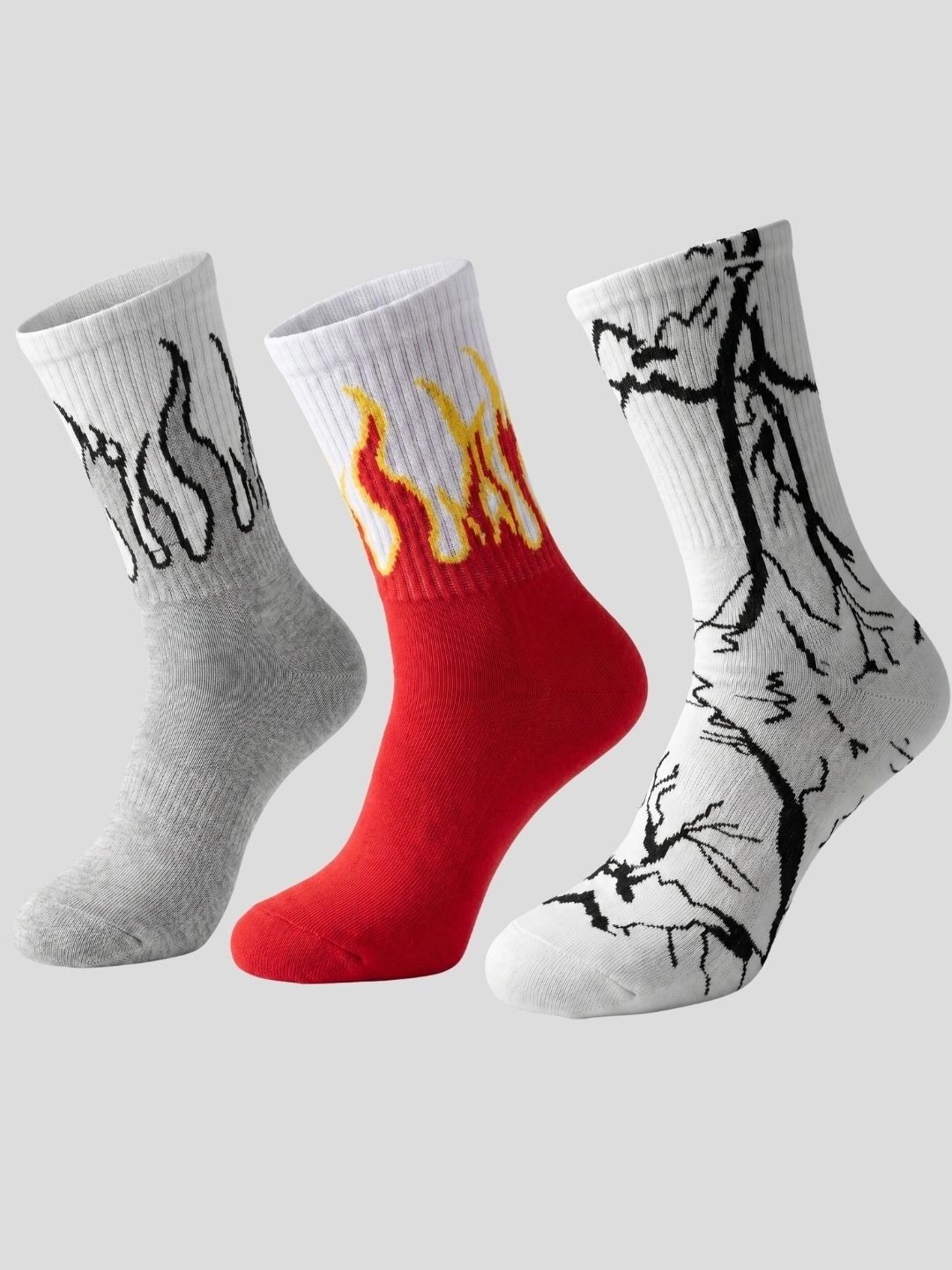 Moda Rapido Men Pack of 3 Cotton Blend Patterned Above Ankle Socks-picture-14