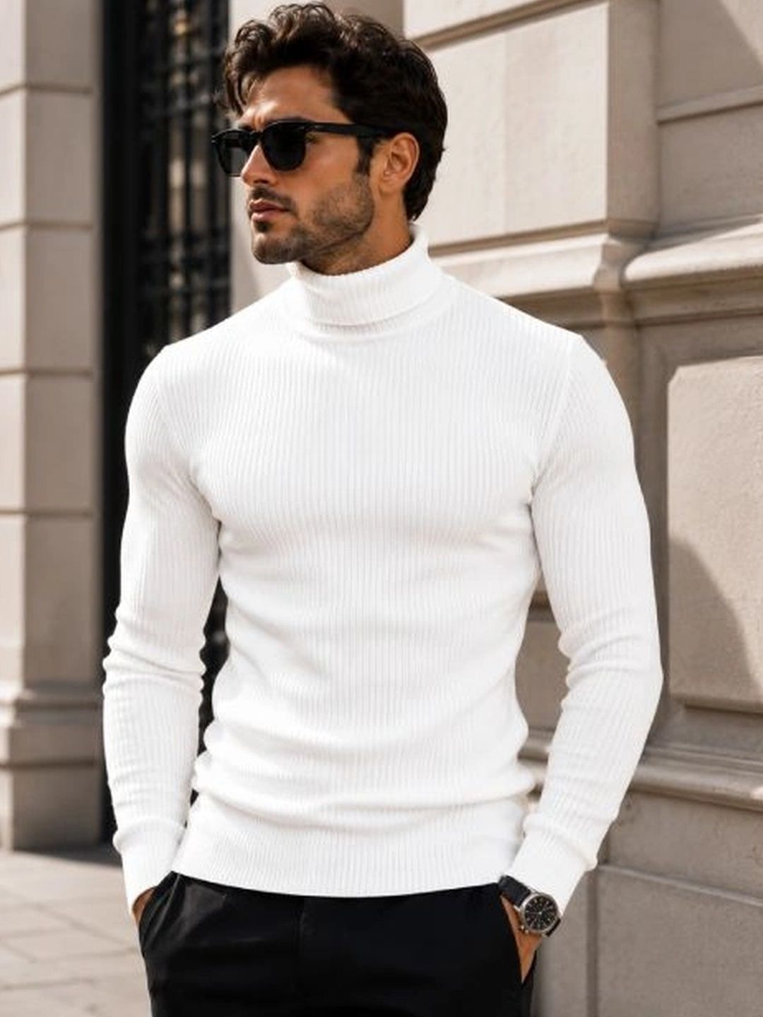 CATBUNNY Men Ribbed Woollen Pullover-picture-31