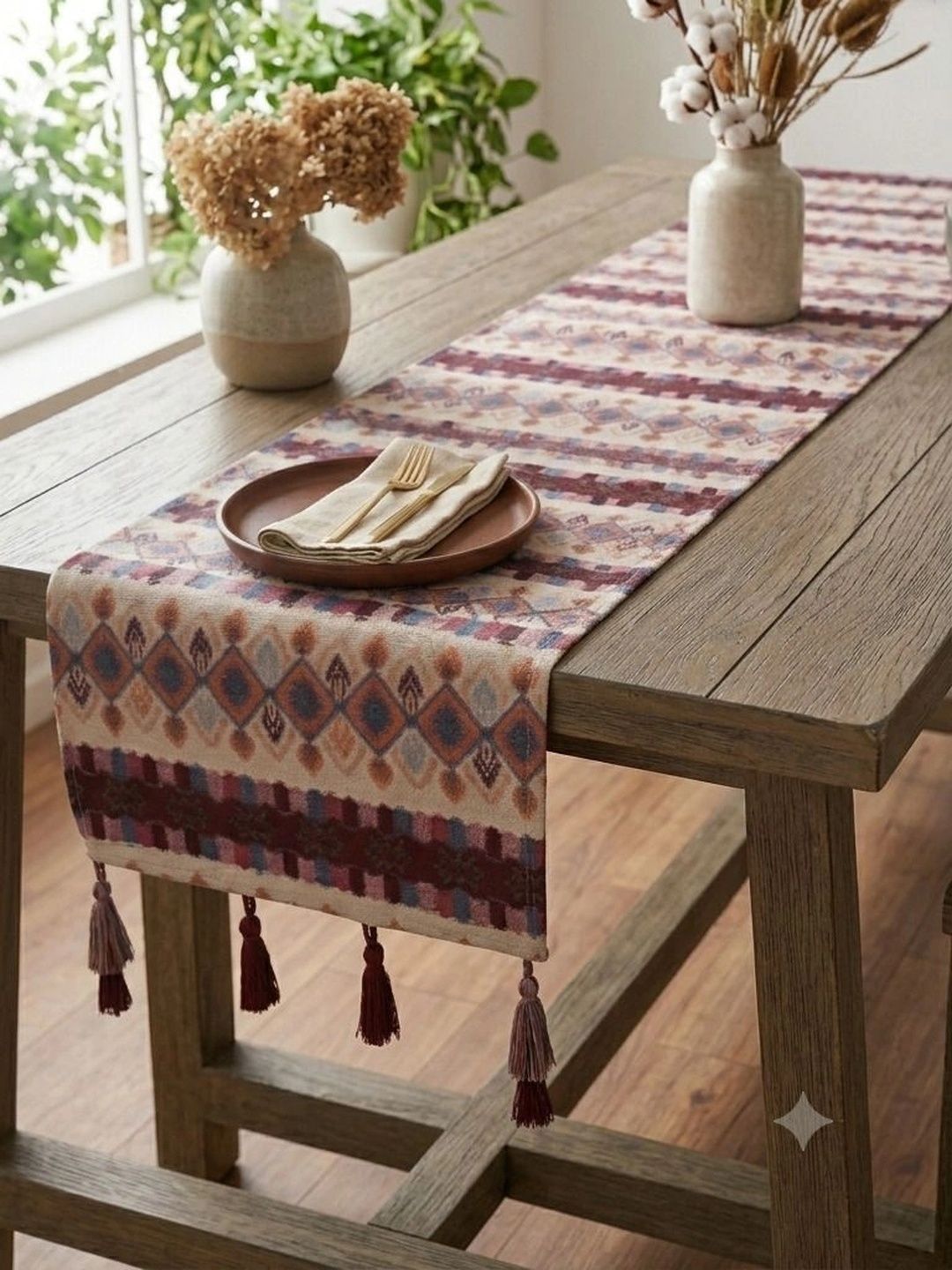 Mezposh Maroon Geometric Table Runners-image-17