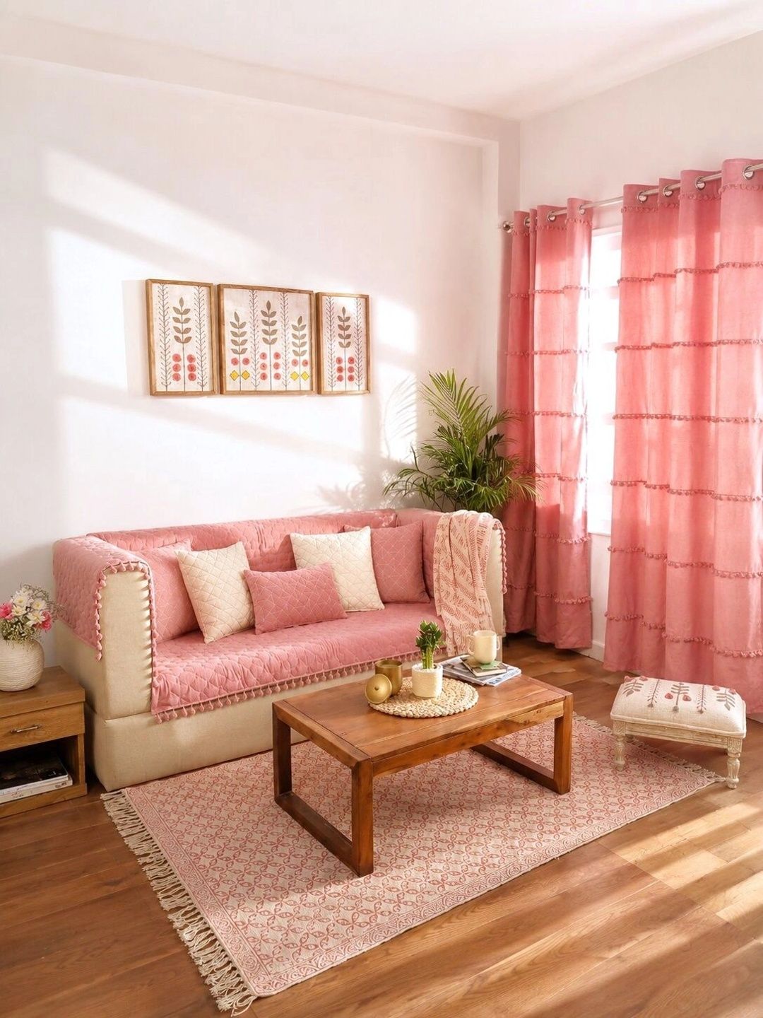 eyda Pink Sofa Cover With Arms-picture-28