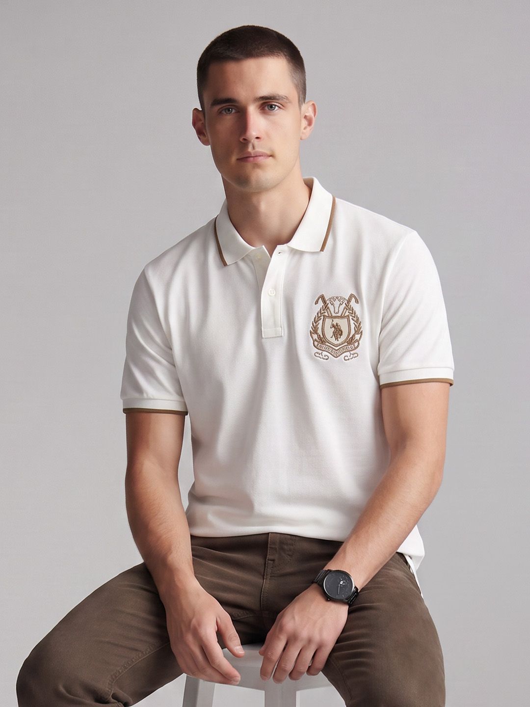 U.S. Polo Assn. Denim Co. Slim Fit Polo Collar Pure Cotton T-shirt-picture-45