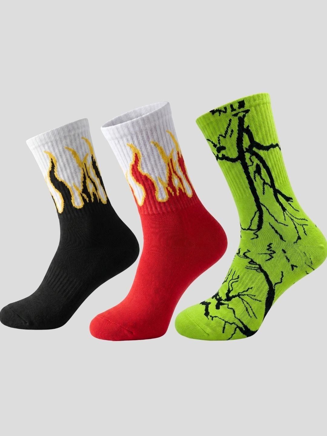 Moda Rapido Men Pack of 3 Cotton Blend Patterned Above Ankle Socks-picture-30