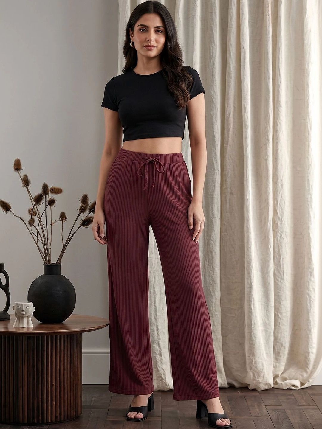 Moda Rapido Women Comfort High-Rise Trousers-picture-23