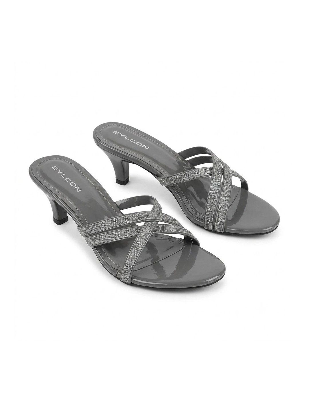 Sylcon Textured Ethnic Slim Heeled Sandals-picture-48