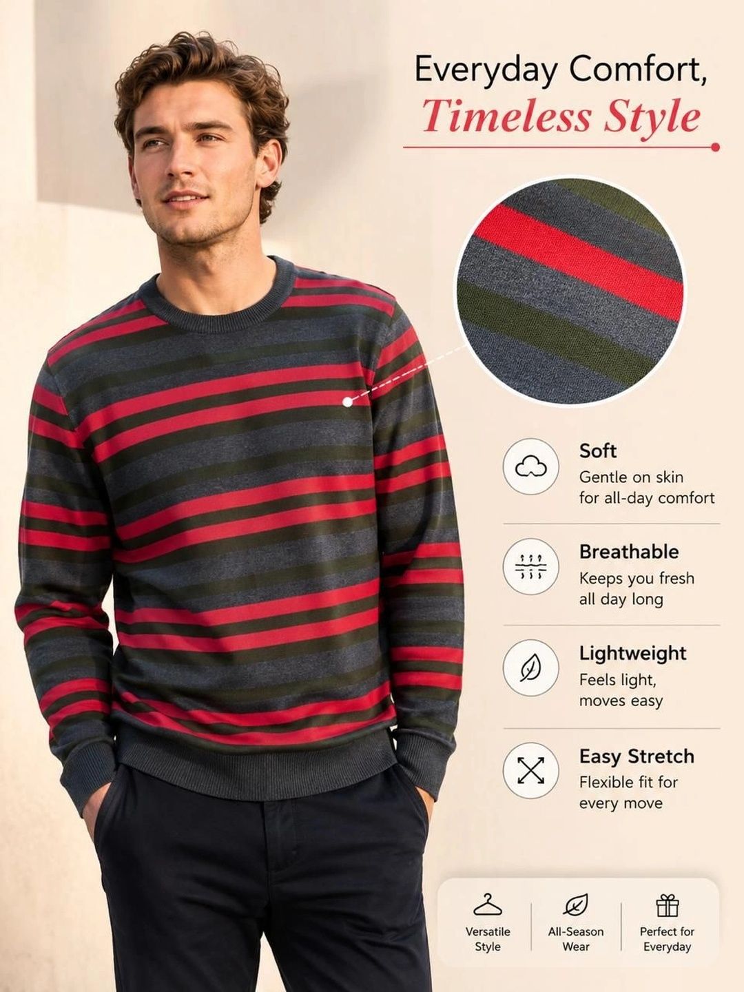 Moda Rapido Men Striped Pullover-picture-29
