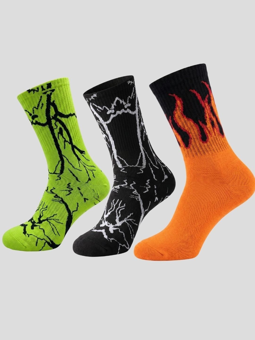 Moda Rapido Men Pack of 3 Cotton Blend Patterned Calf Length Socks-picture-40