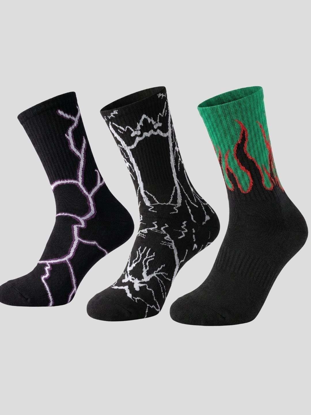 Moda Rapido Men Pack of 3 Cotton Blend Patterned Calf Length Socks-picture-24