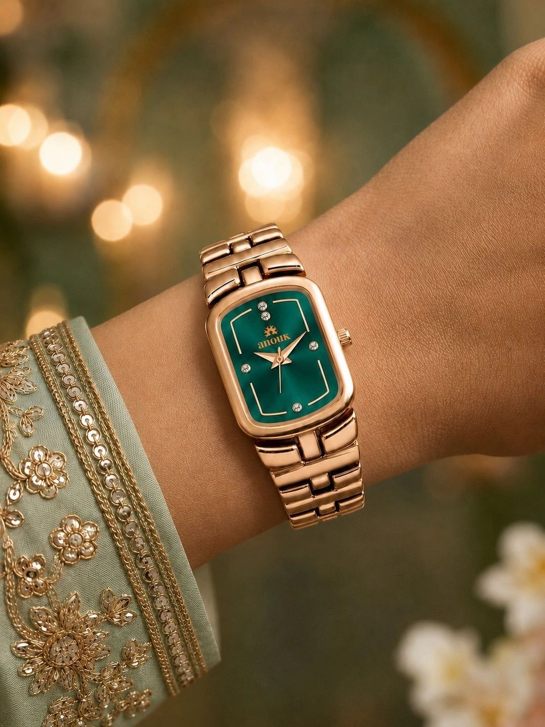 Anouk Women Brass Embellished Dial & Bracelet Style Straps Analogue Watch ANW-063-GR-picture-23