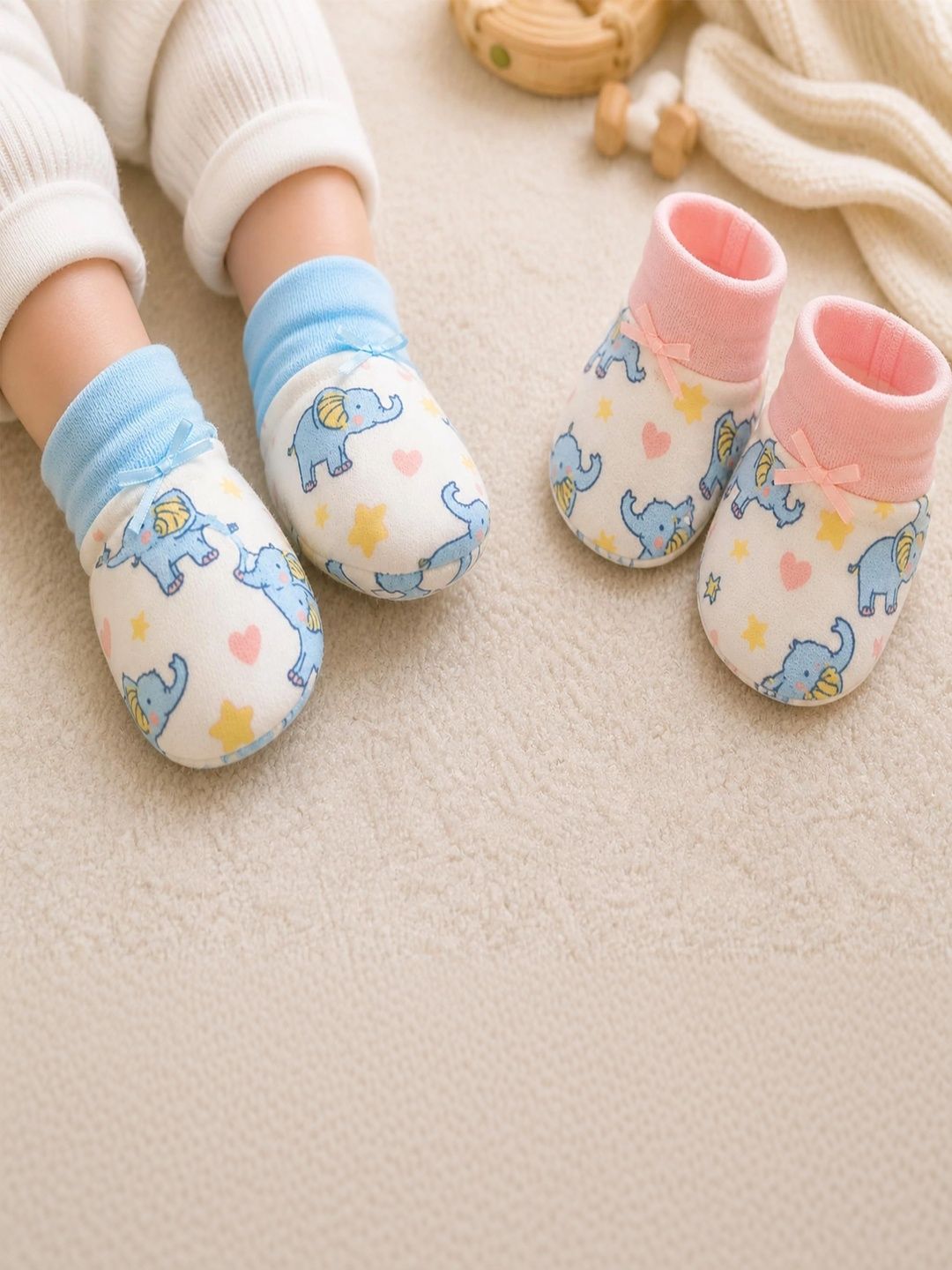 Adhigams Unisex Kids Cotton Booties-picture-45