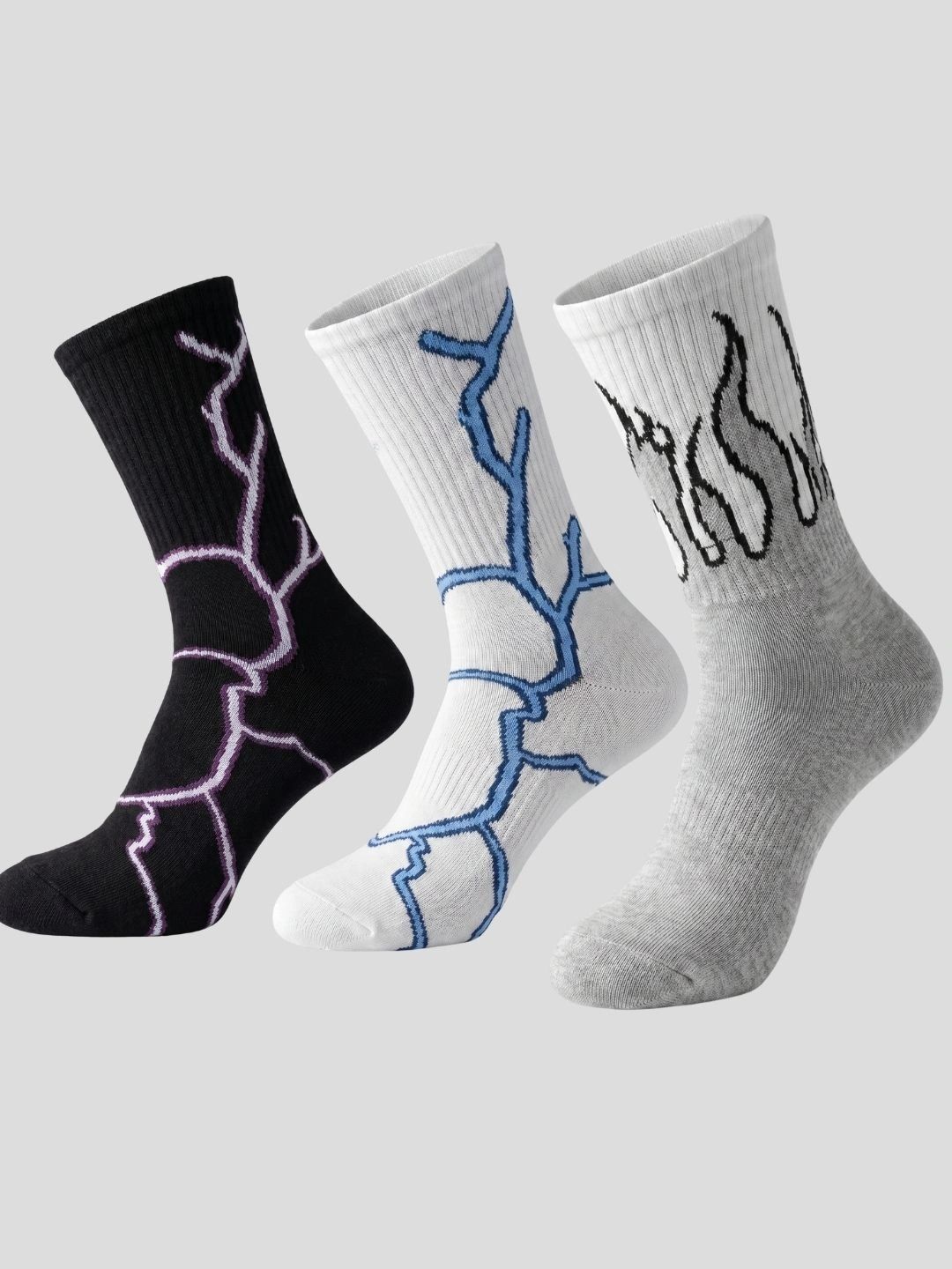 Moda Rapido Men Pack of 3 Cotton Blend Patterned Above Ankle Socks-picture-29