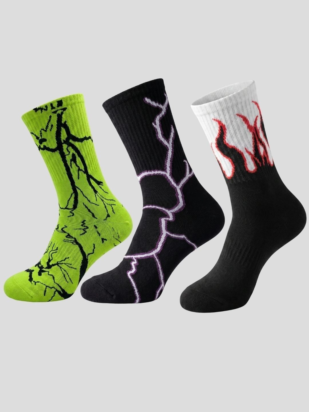 Moda Rapido Men Pack of 3 Cotton Blend Patterned Above Ankle Socks-picture-58