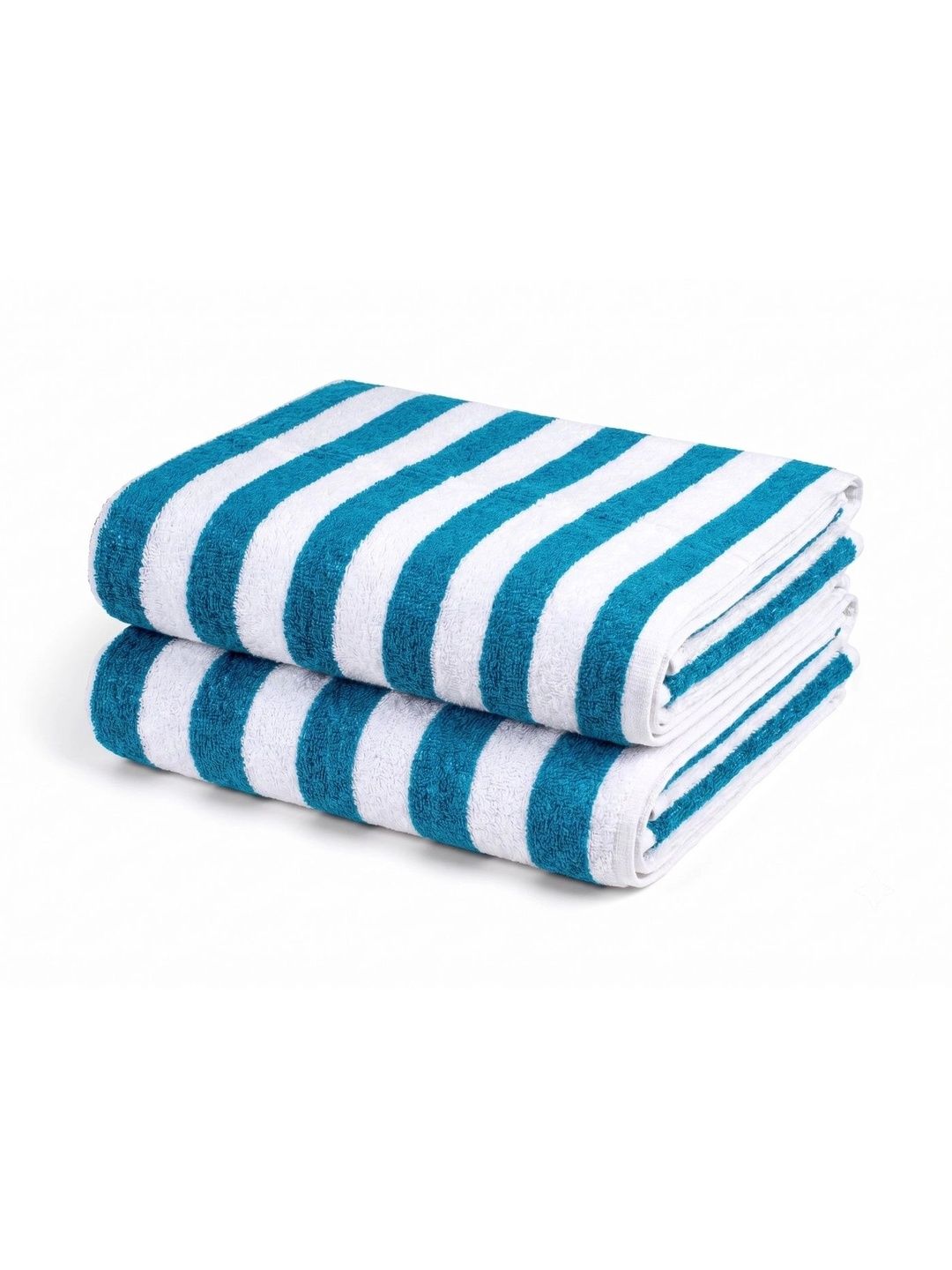 Hornbill Enterprises 2-Pcs Blue & White Striped Pure Cotton 500 GSM Beach Towels-image-41