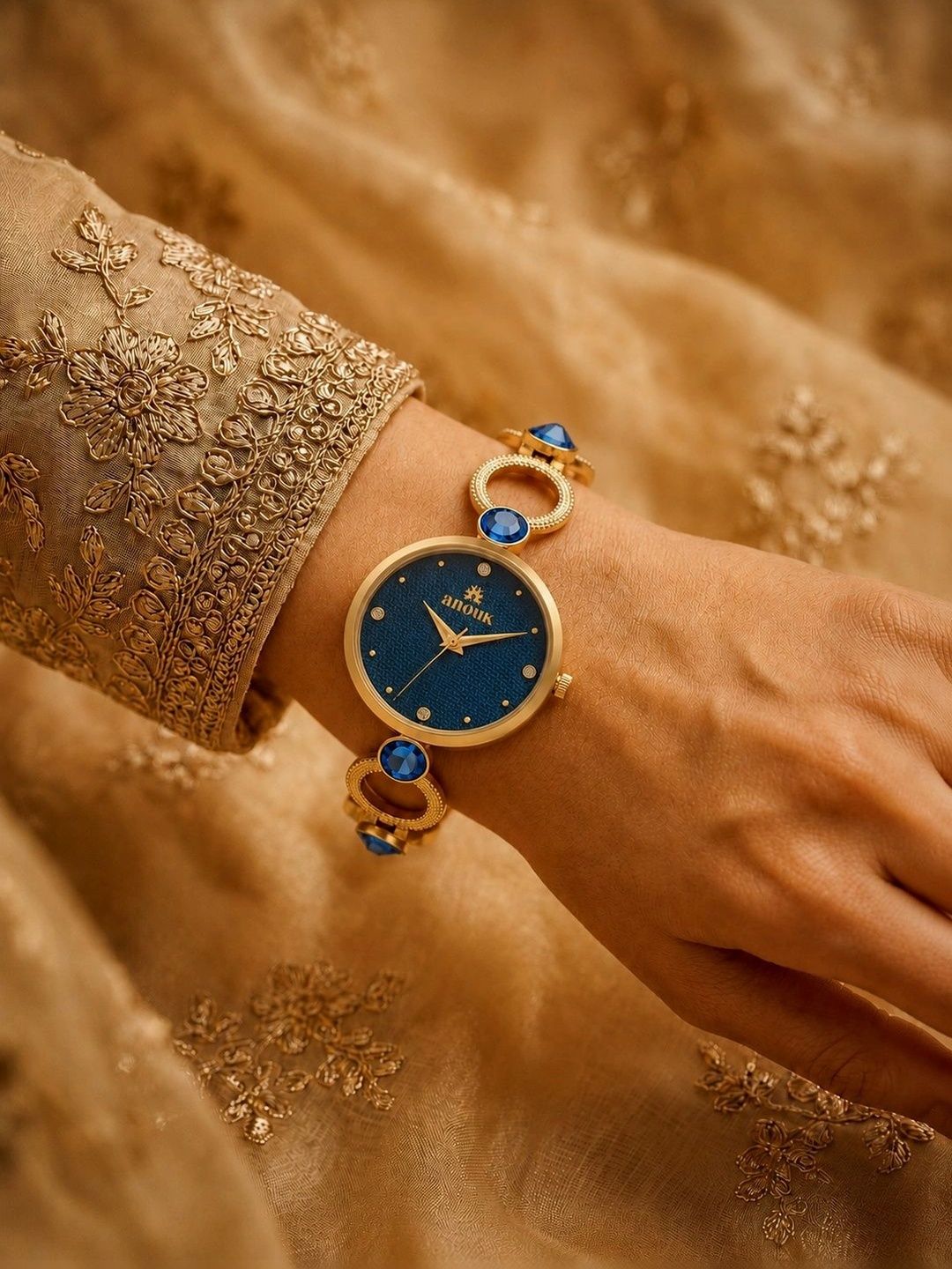 Anouk Women Brass Dial & Bracelet Style Straps Analogue Watch ANW-066-BL-image-49