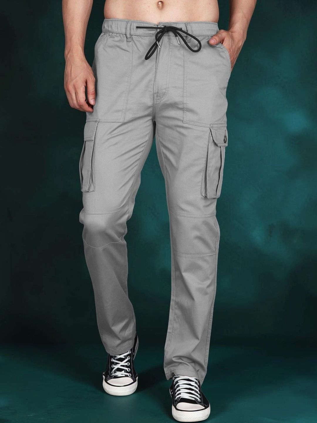 Mast & Harbour Men Relaxed Straight Leg Easy Wash Cargos Trousers-picture-15