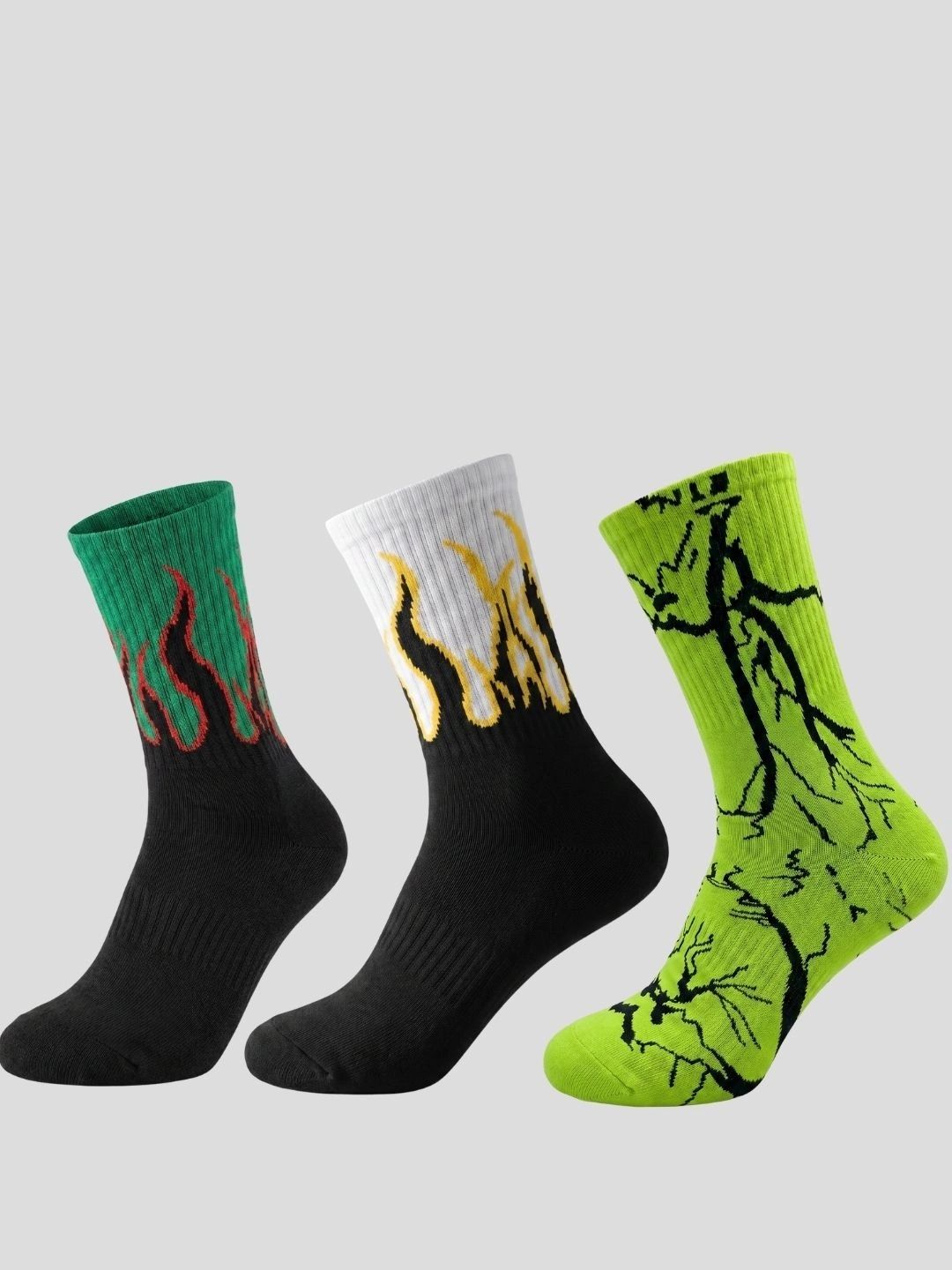 Moda Rapido Men Pack of 3 Cotton Blend Patterned Calf Length Socks-picture-32