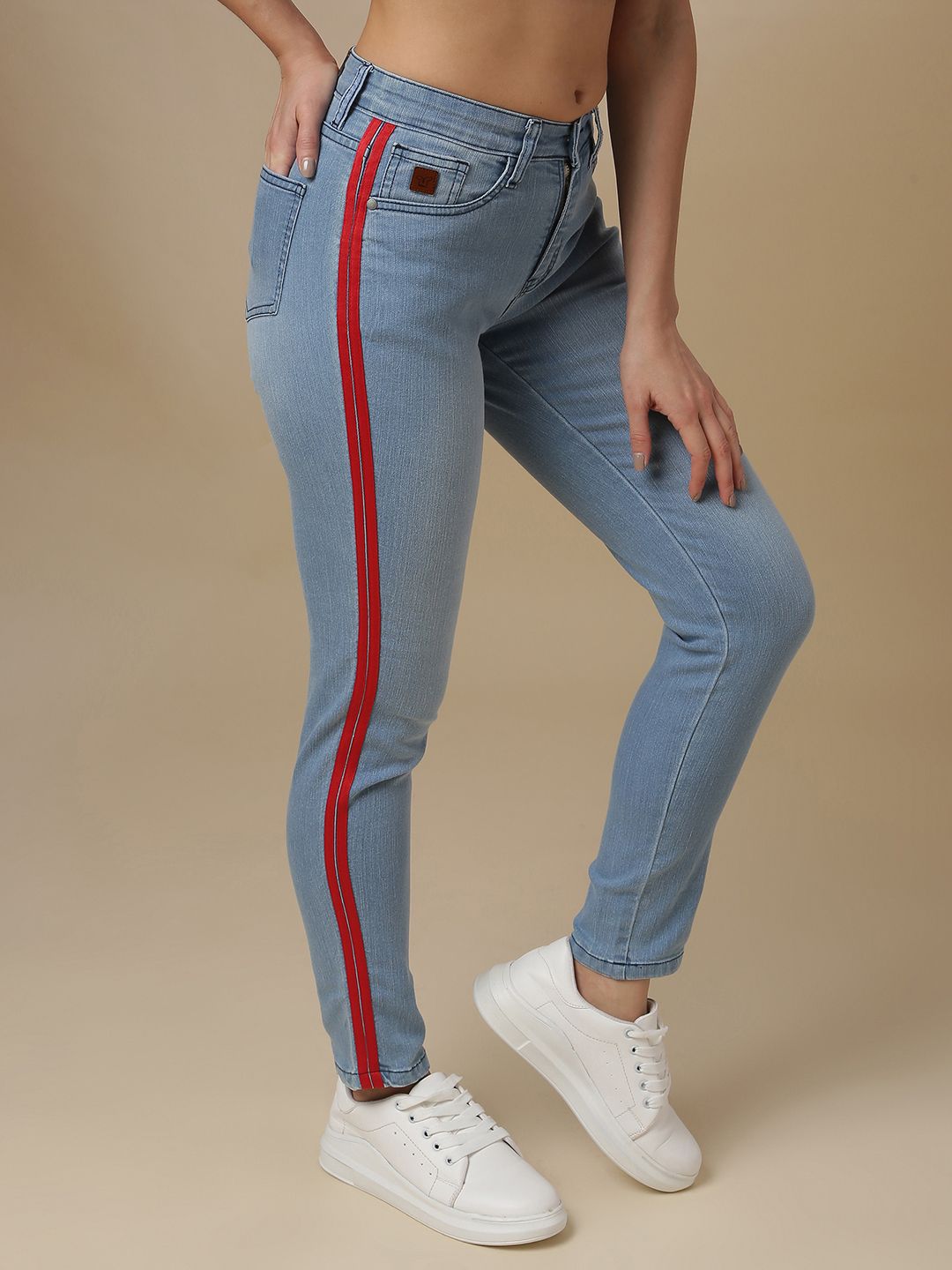 PINACOLADA Women Blue Slim Fit Mildly Distress Light Fade Jeans
