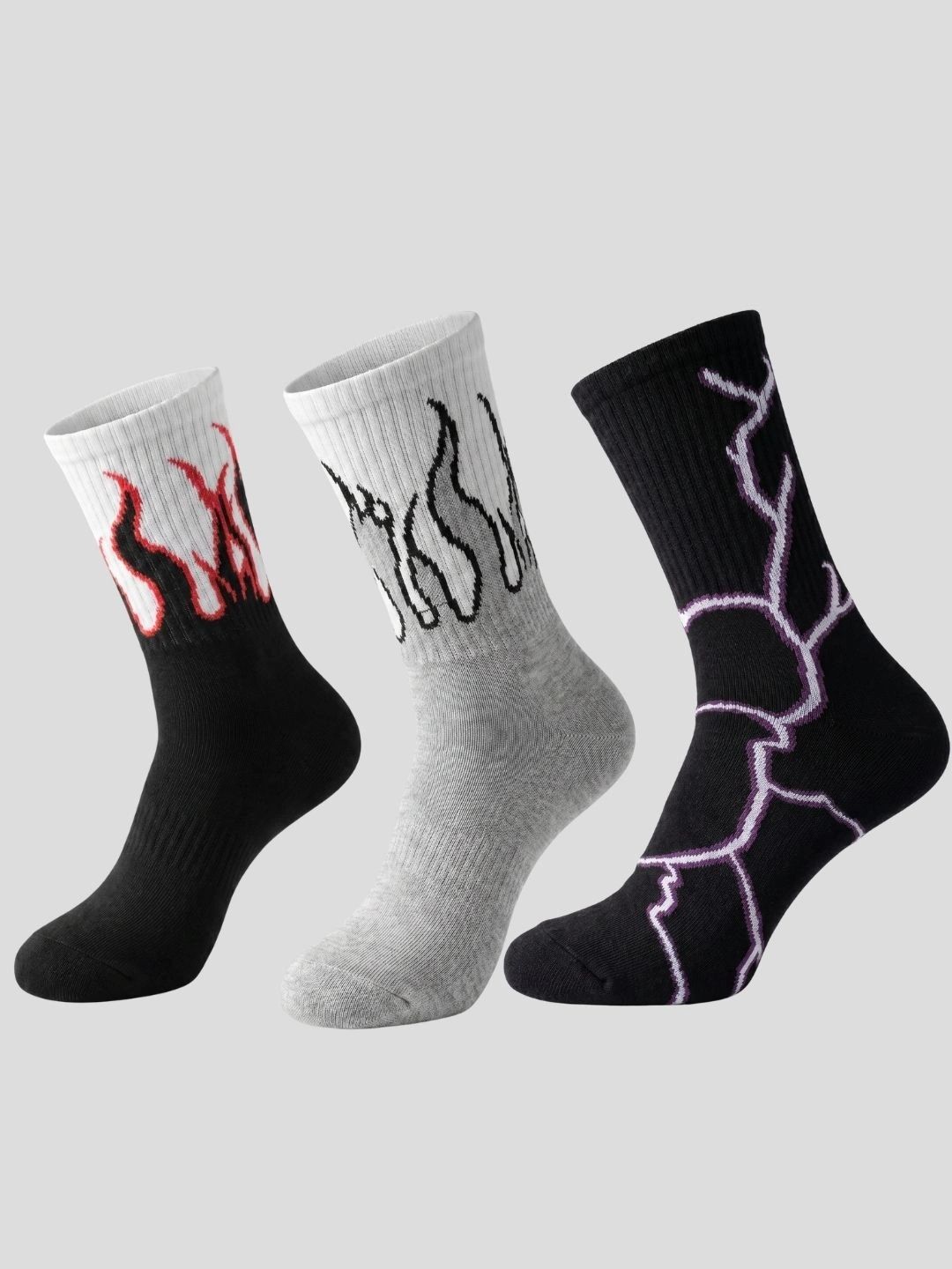 Moda Rapido Men Pack of 3 Cotton Blend Patterned Above Ankle Socks-picture-35