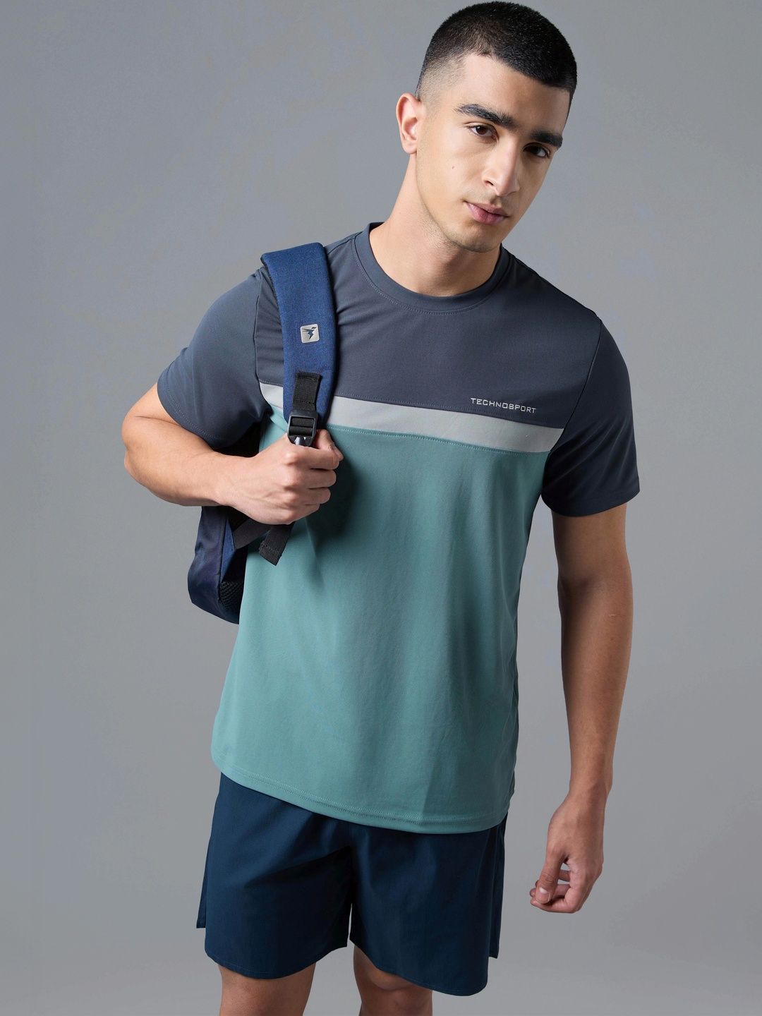 Technosport Men Colourblocked Slim Fit T-shirt-picture-34