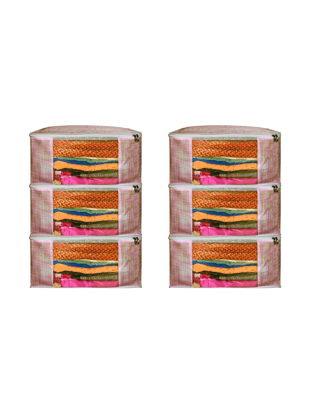 ANKIT INTERNATIONAL Orange Set of 6 Reusable Multi-Utility Organisers-picture-19