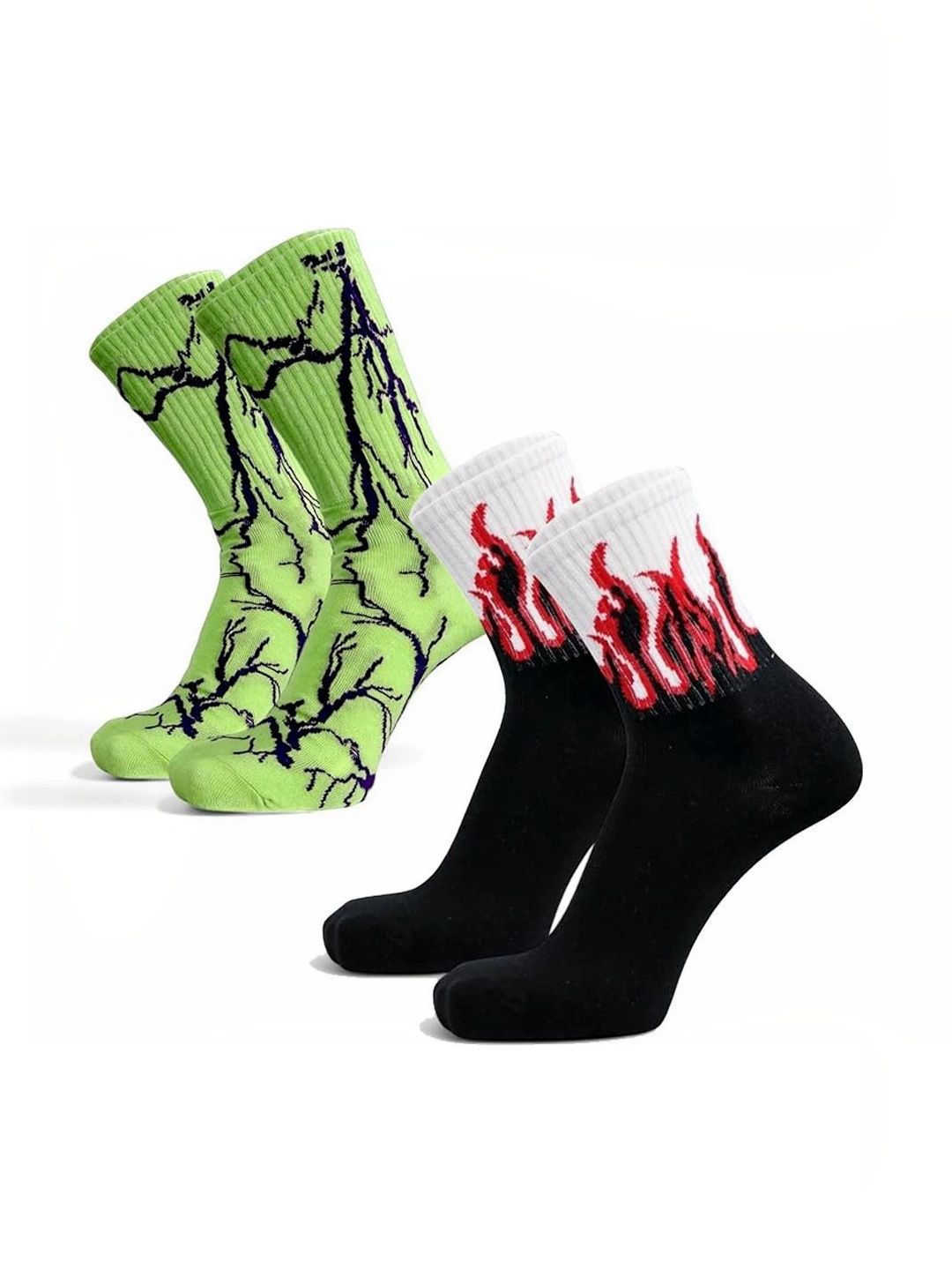 BEAR&BEYOND Men Pack of 2 Cotton Assorted Patterned Calf Length Socks-picture-31