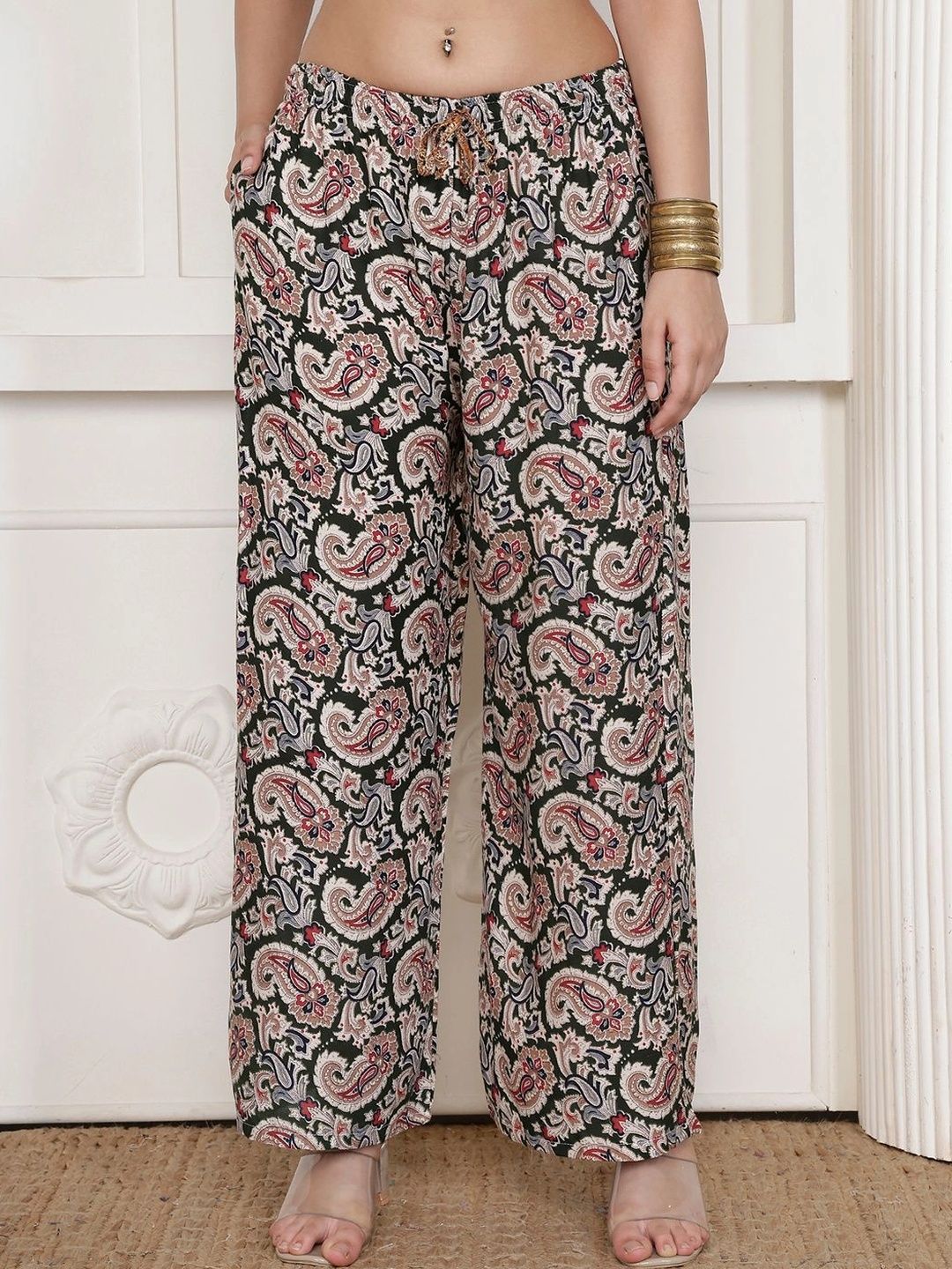 KALINI Women Paisley Printed Ethnic Palazzos-picture-12