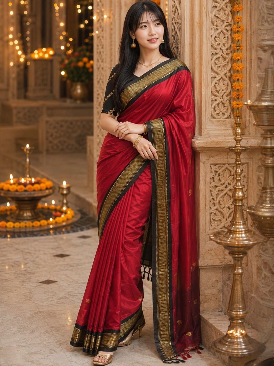 Anouk Rustic Zari Pure Cotton Kanjeevaram Saree