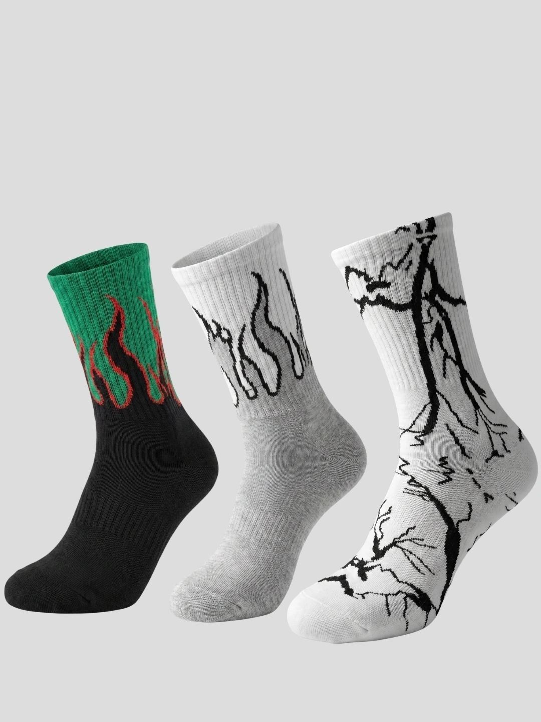 Moda Rapido Men Pack of 3 Cotton Blend Patterned Above Ankle Socks-picture-33