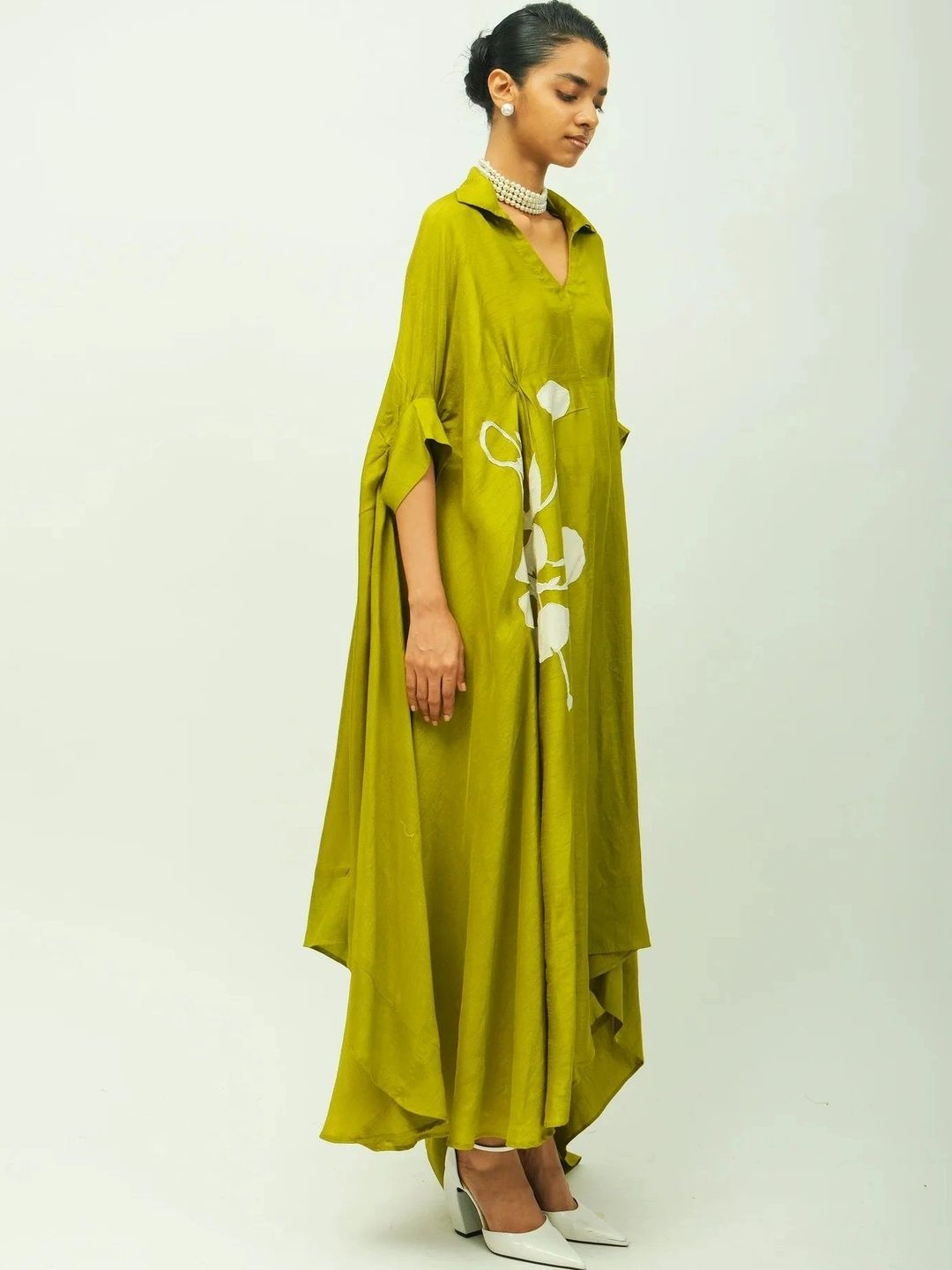 OFRIDA Floral Print Batwing Sleeve Kaftan Longline Top-picture-10