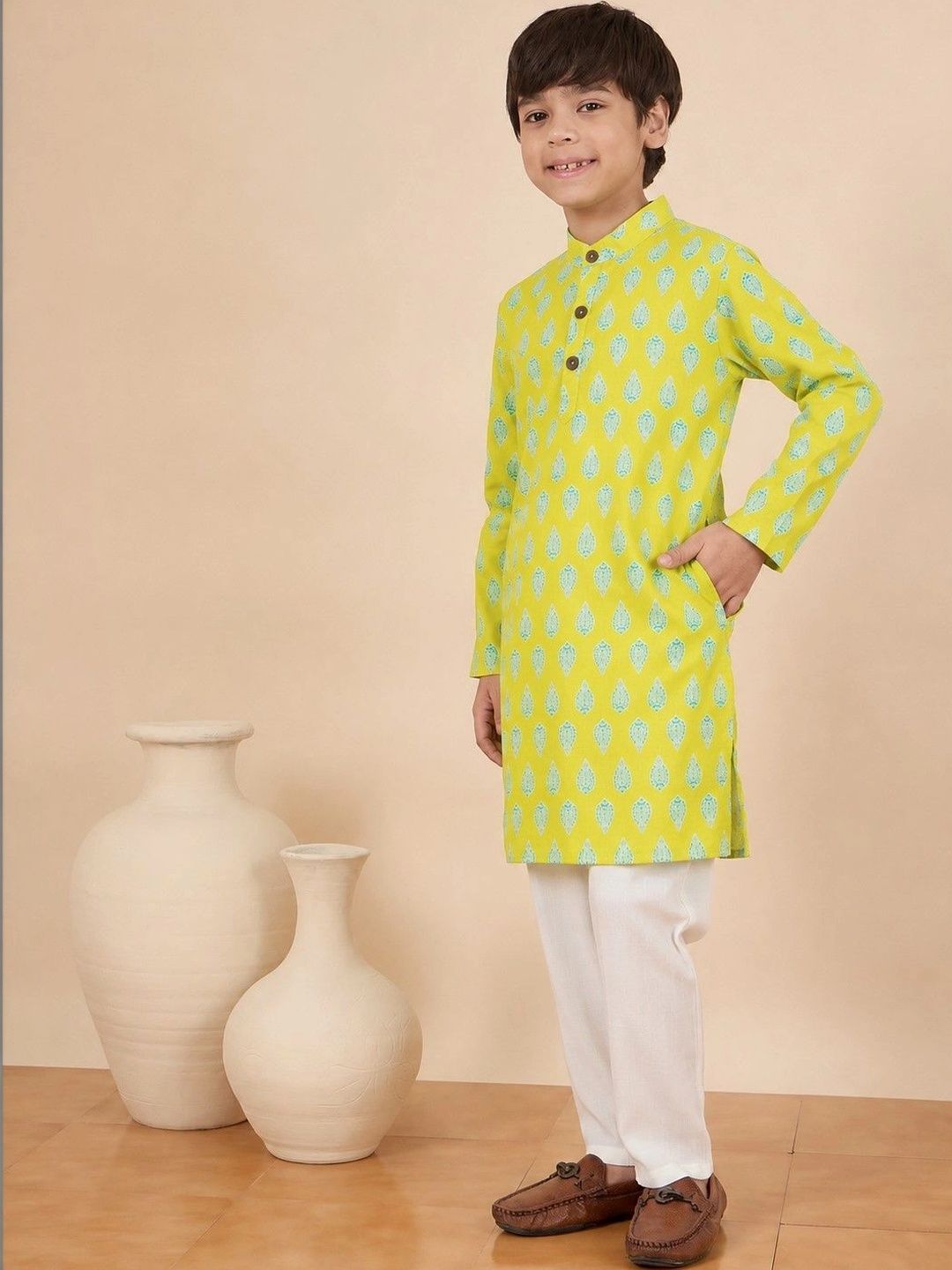 StyloBug Boys Ethnic Motifs Printed Regular Kurta with Pyjamas-picture-20