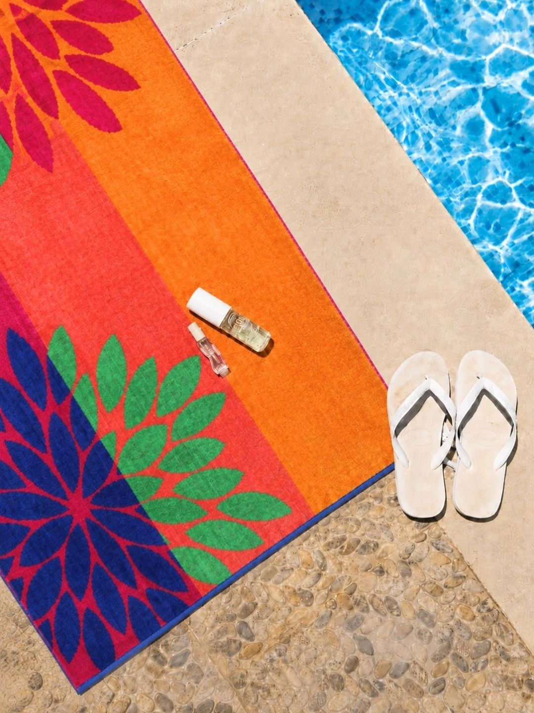 RANGOLI Green & Orange 1 Printed Cotton 420 GSM Bath Towel-image-34