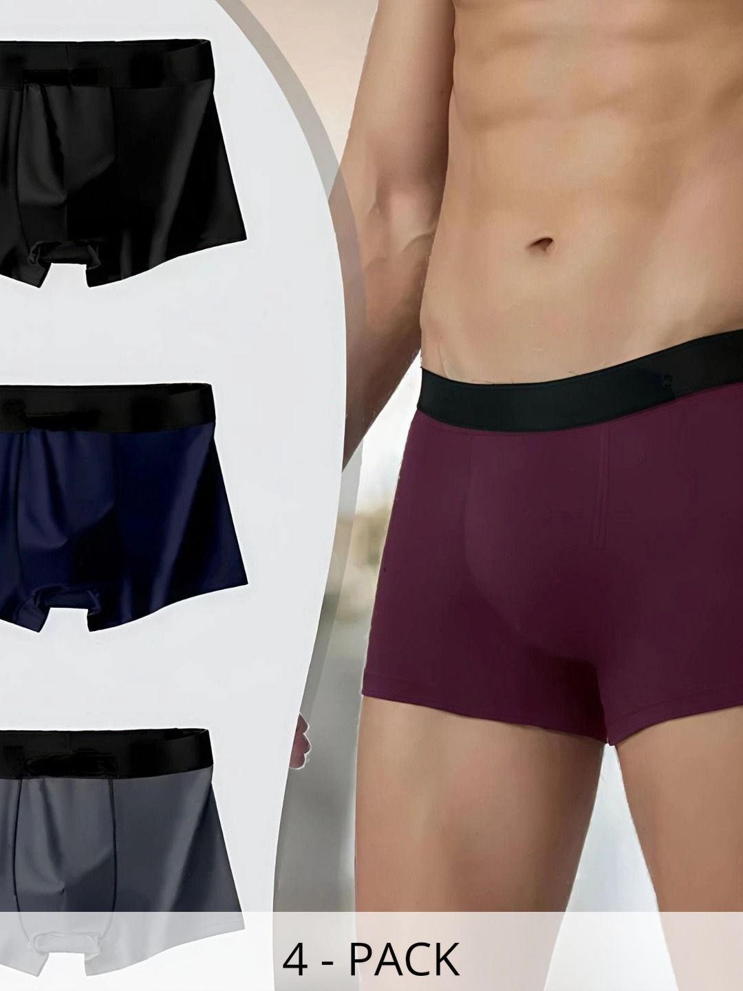 JISHVA Pack of 4 Solid Trunks-picture-28