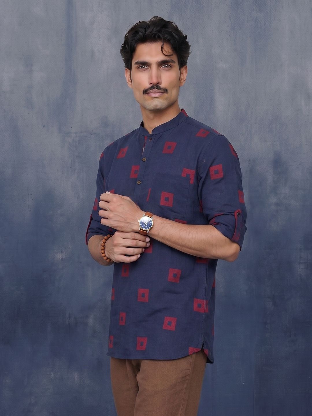 Taavi Woven Legacy Geometric Woven Design Pure Cotton Straight Kurta-picture-41