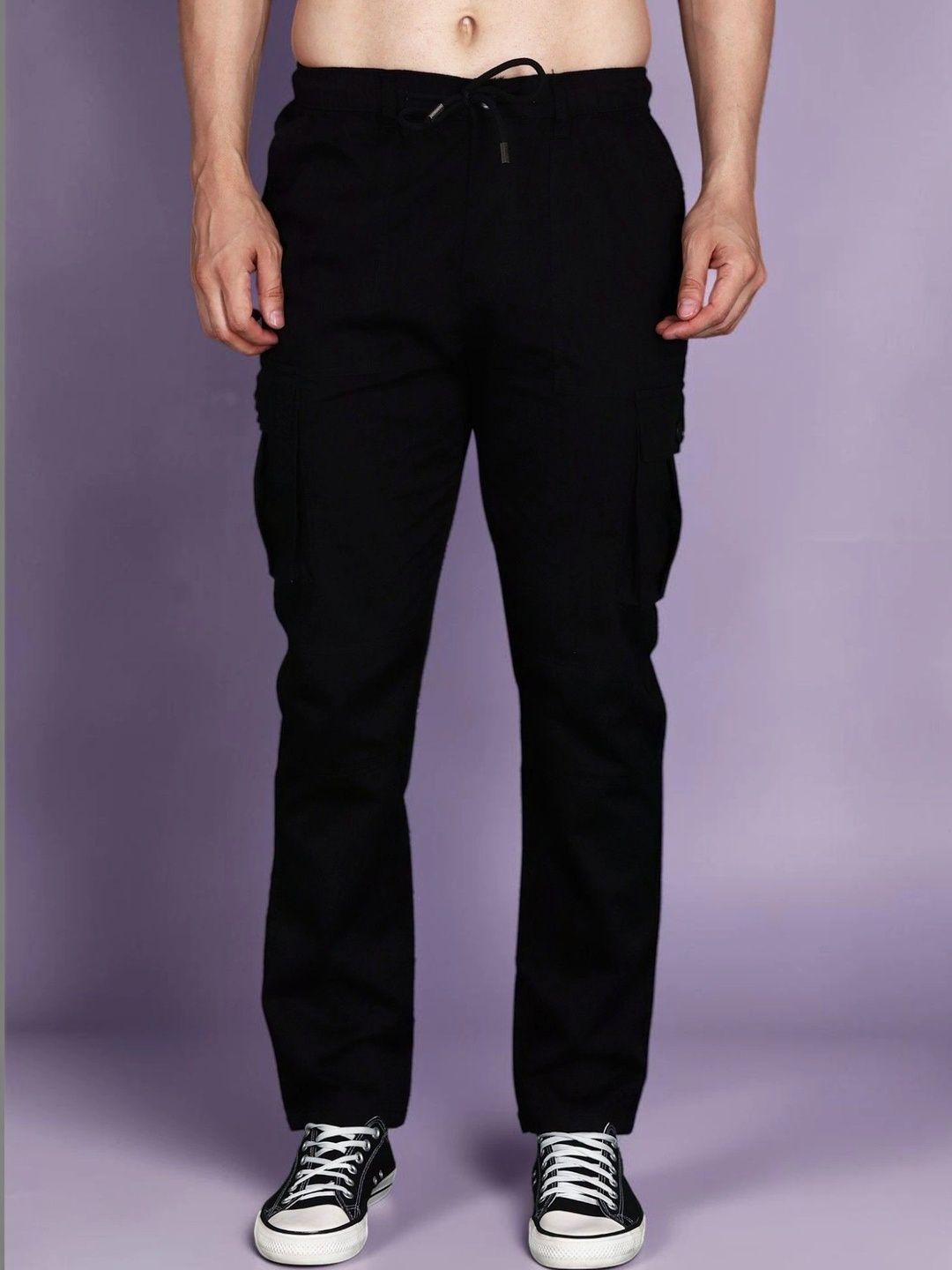 Mast & Harbour Men Relaxed Straight Leg Easy Wash Cargos Trousers-picture-25