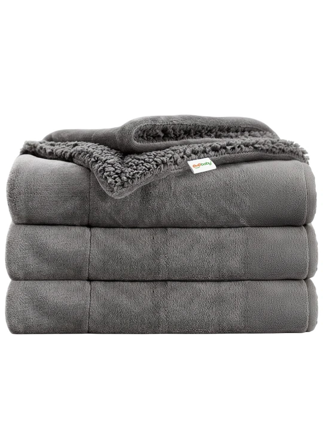 OyO Baby Grey Fleece AC Room 233 GSM Blanket-image-16