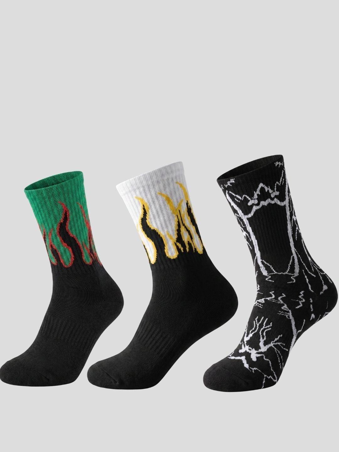 Moda Rapido Men Pack of 3 Cotton Blend Patterned Calf Length Socks-picture-36