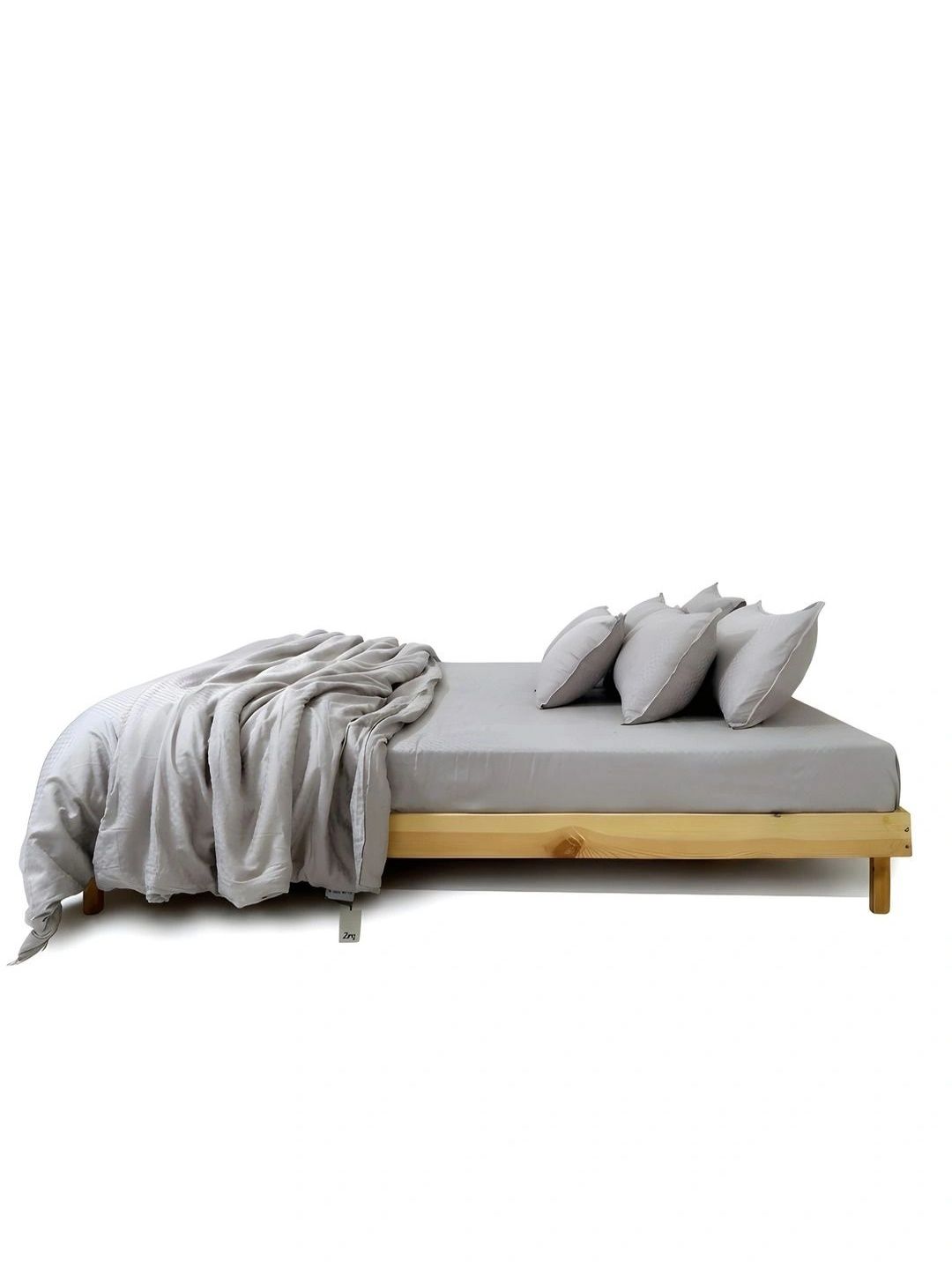 Zarf Grey Checked Egyptian Cotton 6 Piece Single Superfine Bedding Set-image-13