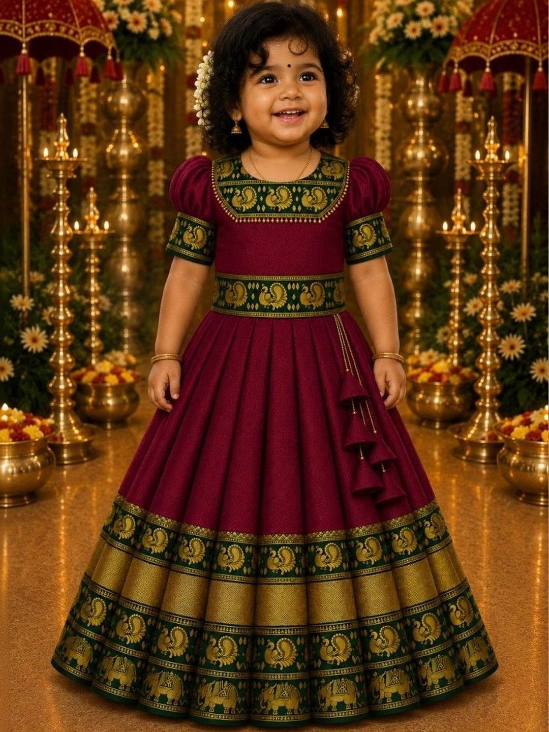 Ethzy Girls Embroidered Ready to Wear Lehenga &-picture-37