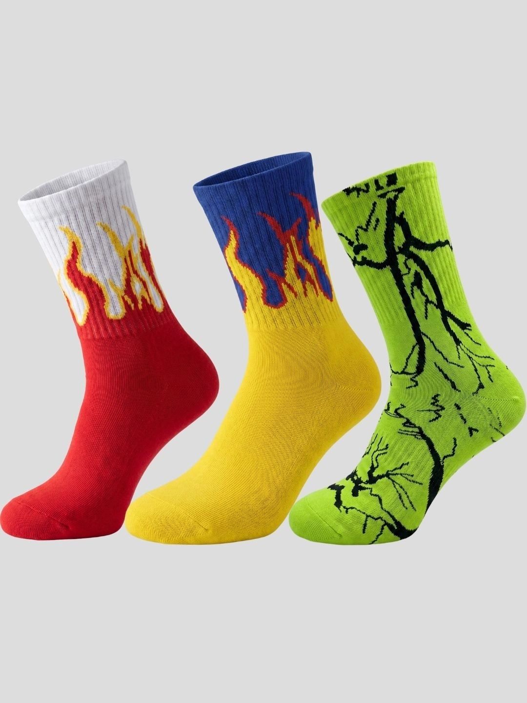 Moda Rapido Men Pack of 3 Cotton Blend Patterned Calf Length Socks-picture-26
