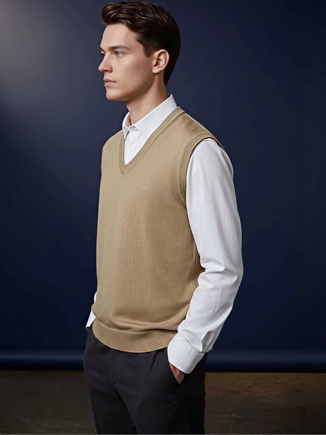 VOMAZO Men Woollen Sweater Vest-picture-16