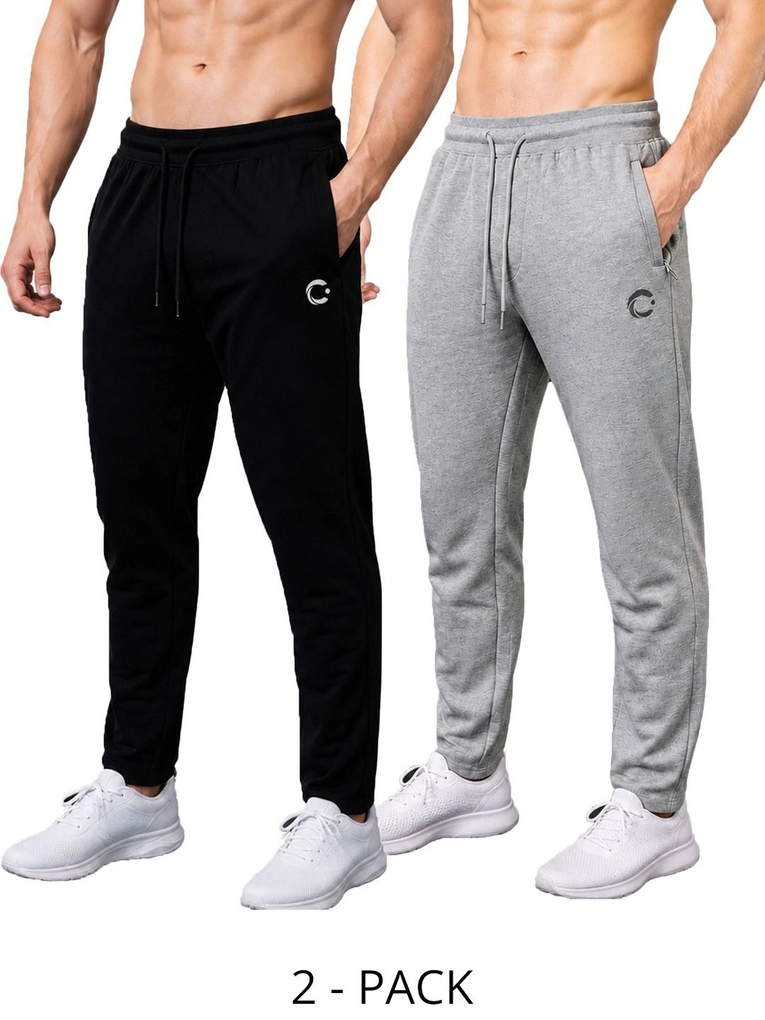 T.T. Men Pack of 2 Regular Fit Brand Logo Dri-FIT Training Joggers-picture-35