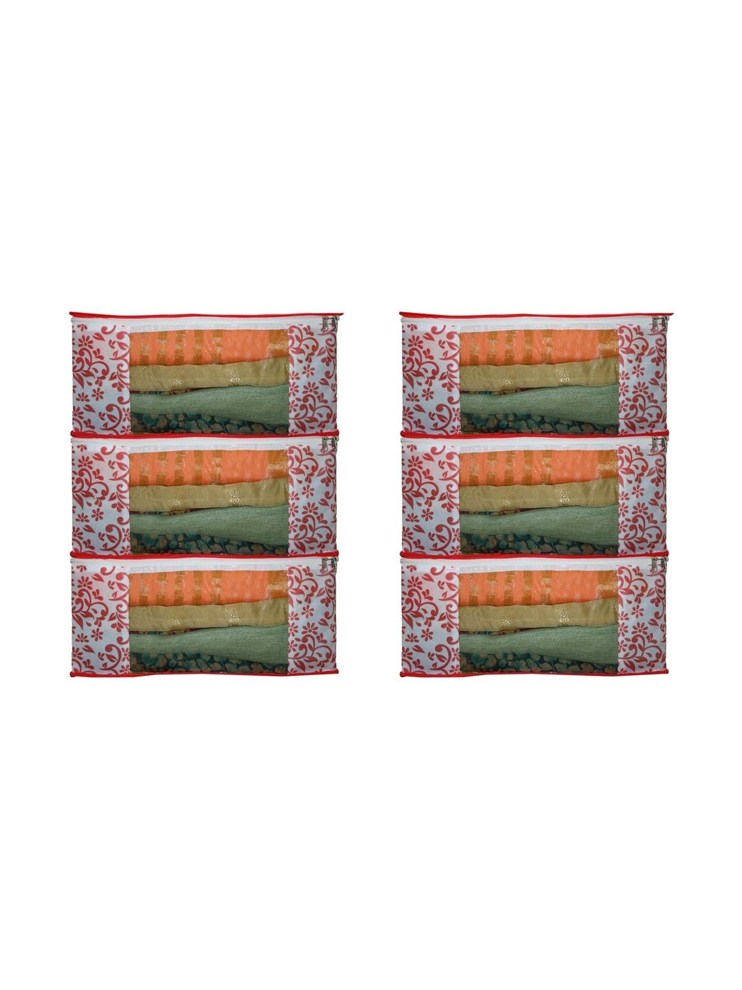 ANKIT INTERNATIONAL Red Set of 6 Reusable Multi-Utility Organisers-picture-10