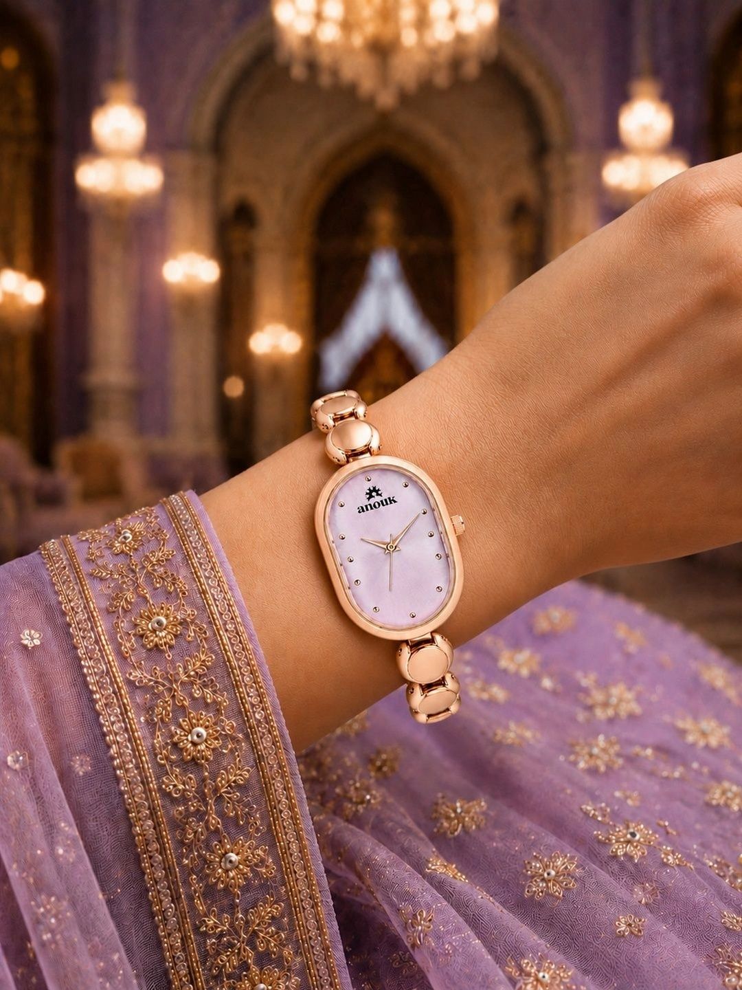 Anouk Women Brass Dial & Bracelet Style Straps Analogue Watch ANW-058-PK-image-4