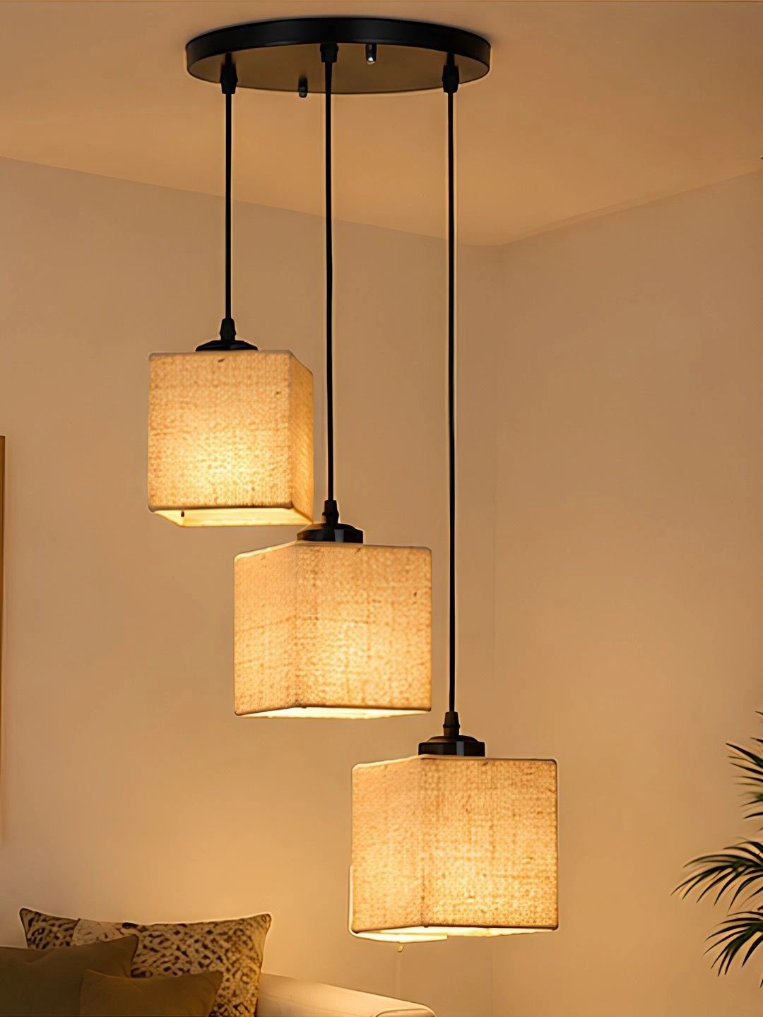 Myntra Elegant Homes Beige Textured Contemporary Ceiling Lamp-picture-19